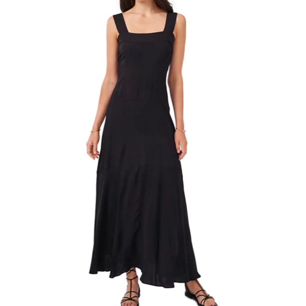 Vince Camuto Women's Challis Square-Neck Smocked-Back Sleeveless Maxi Dress 1X